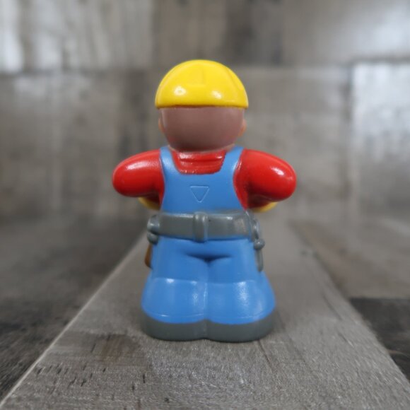 Construction Worker Man Little Tikes Toy 3-1/4" Tall Yellow Hat - Picture 3 of 5